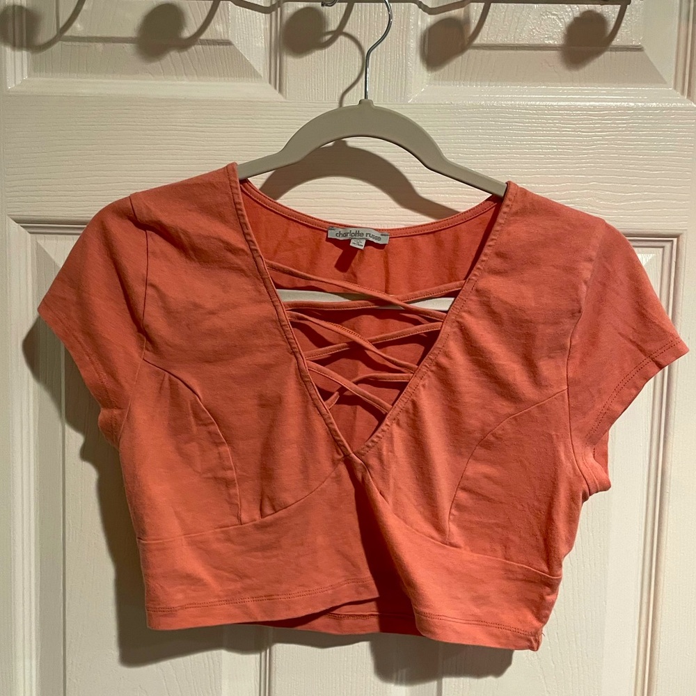 Charlotte Russe coral size medium crop top